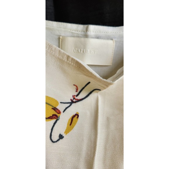 Cqpulet printed beige top blouse XSP - Picture 4 of 7